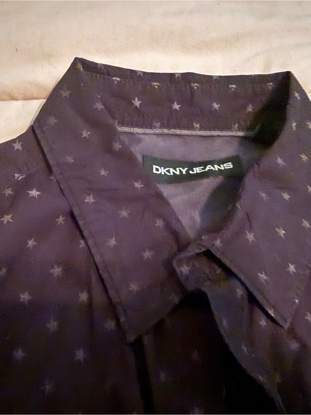 DKNY Men’s Purple Star-Print Button-Down Shirt